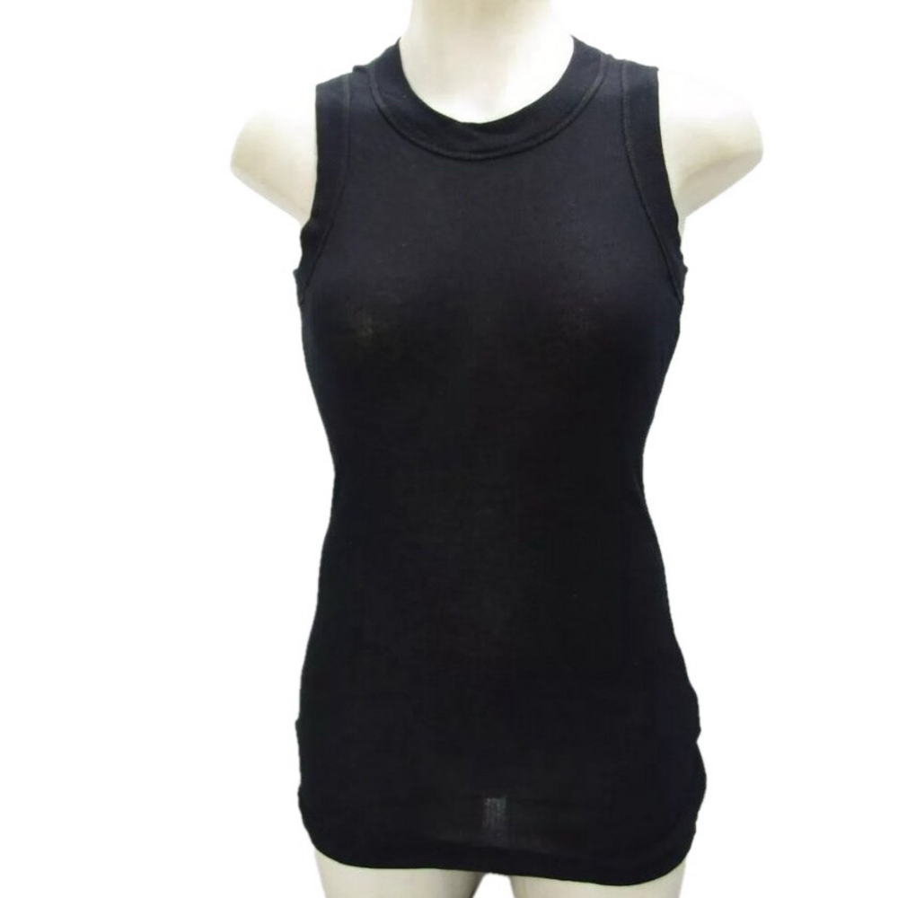 NEW BITE STUDIOS Womens Sleeveless Thin Jersey T-Shirt Size L Black